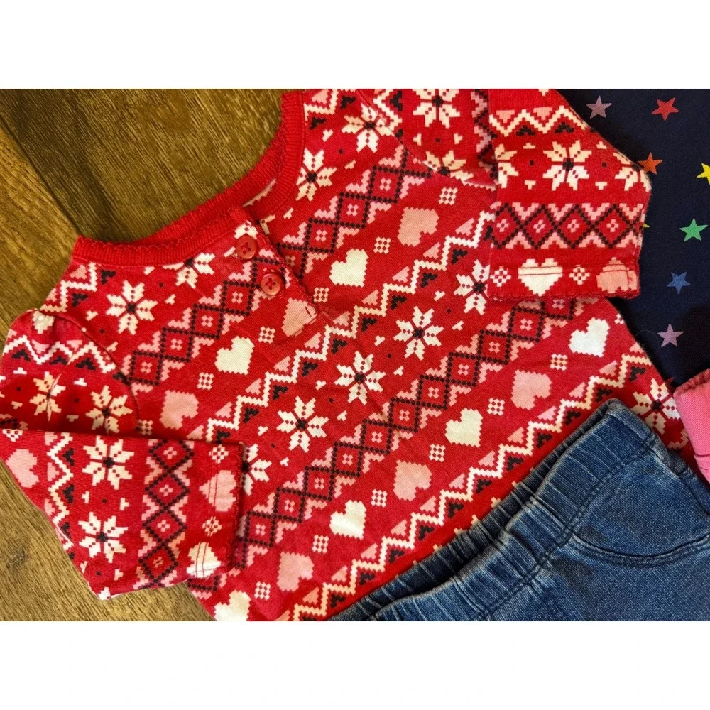 Baby Girl 0/3 Months Clothes Lot Outfits Pants Long Sleeve Shirts Peace Joy Naps